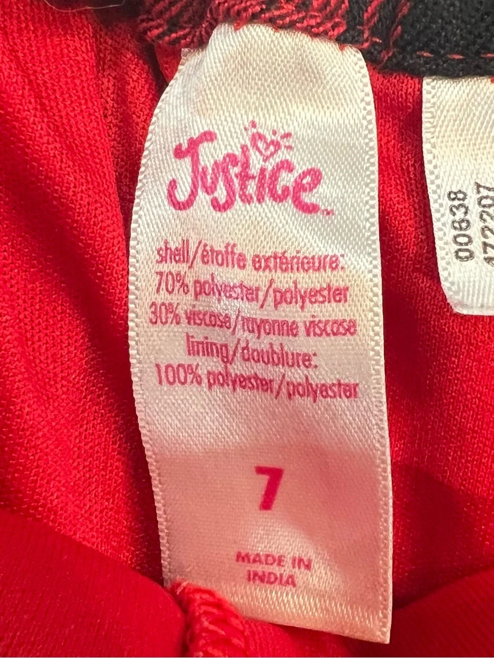 Justice Plaid Pleated Scooter Skort Girls Size 7 Red Tartan Preppy Uniform